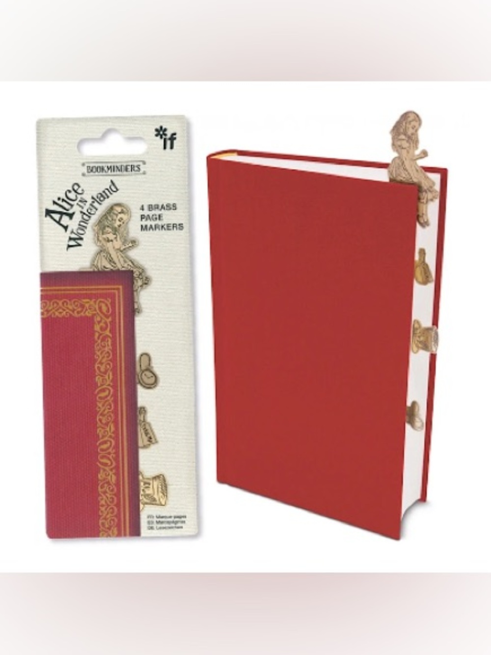Scarpa Brass Alice in Wonderland Page Markers - Red & Gold